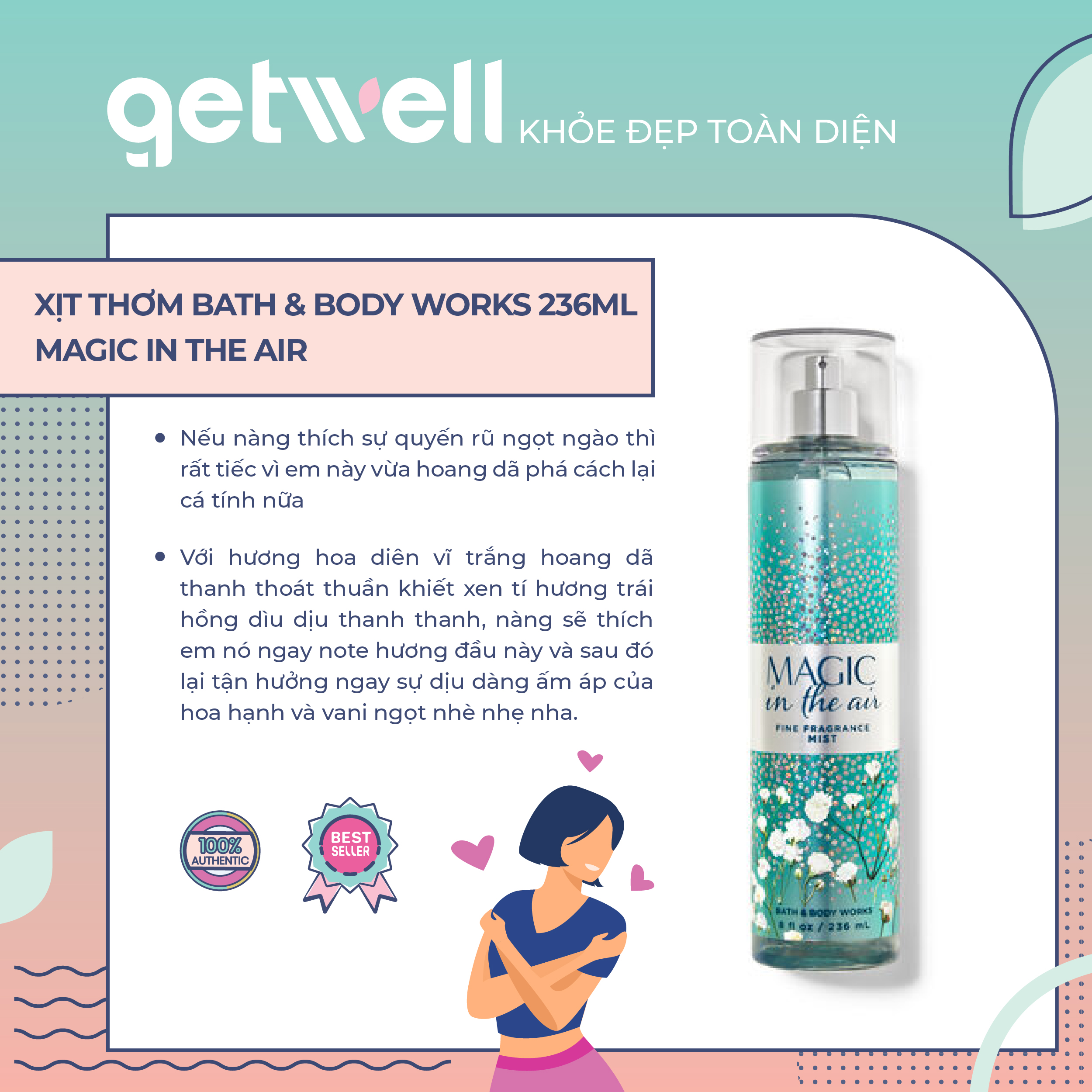 Magic in the air | xịt thơm toàn thân bath & body works fine fragrance mist
