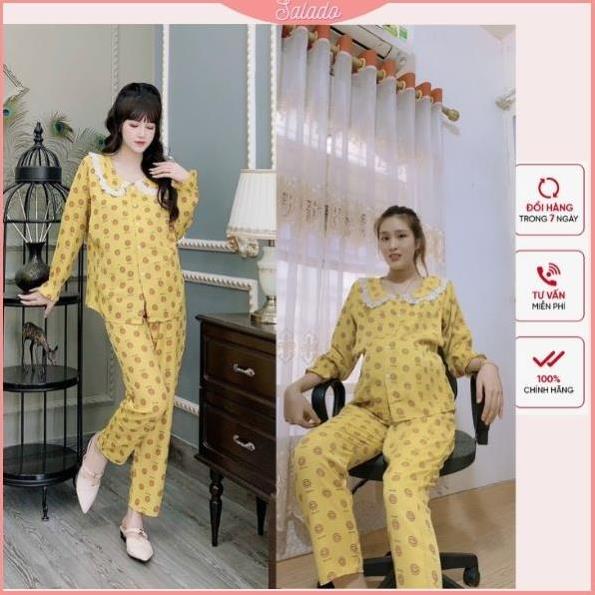 Bộ bầu,bộ đồ sau sinh dài tay mặc nhà có khoá mở cho con bú