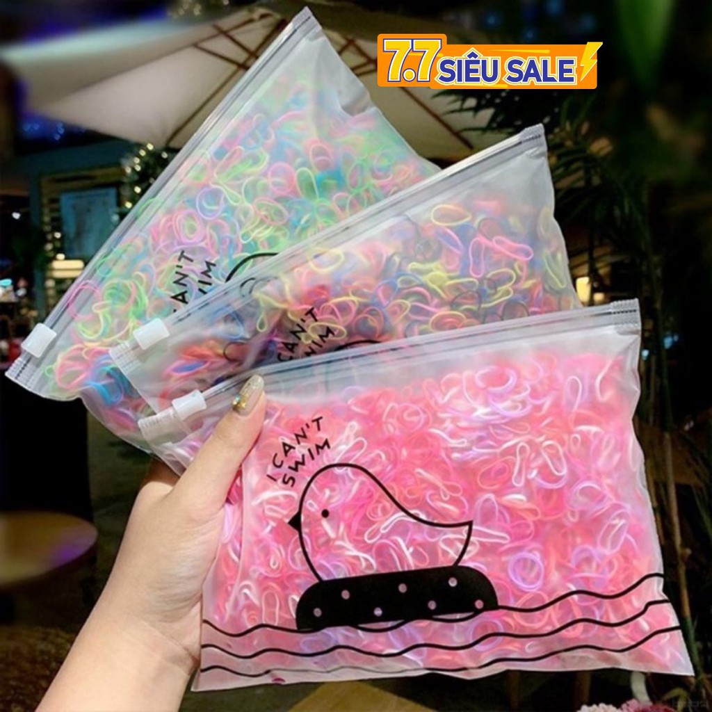 Chun buộc tóc 1000 cái cho bé buộc không gây đau đầu