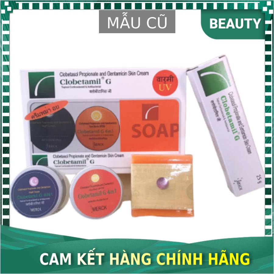 Bộ giảm thâm, nám cao cấp Clobetamil G, bộ 4 sản phẩm (Kem Ngày, đêm, Tuýp bôi, Xà phòng)