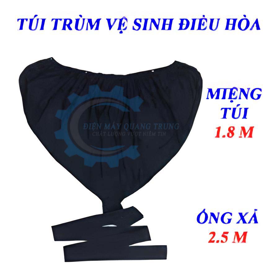 Túi vệ sinh máy lạnh - đuôi dài 3m - Áo bạt trùm rửa vệ sinh máy lạnh - áo rửa máy lạnh