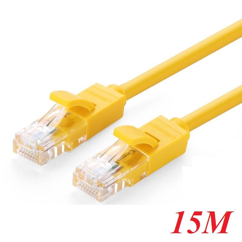 Ugreen 60815 15m màu vàng cáp mạng lan cat5e utp nw103 60815