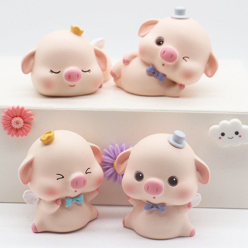 Heo Con trang trí bánh kem, phụ kiện bánh sinh nhật, đồ chơi, trưng bày