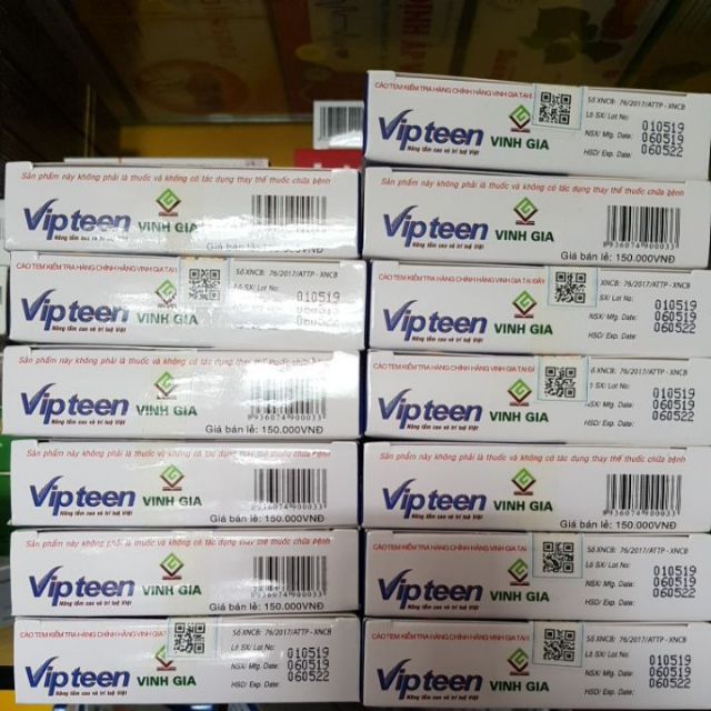 Thực phẩm hỗ trợ tăng chiều cao Vipteen mk7 hộp 20 viên