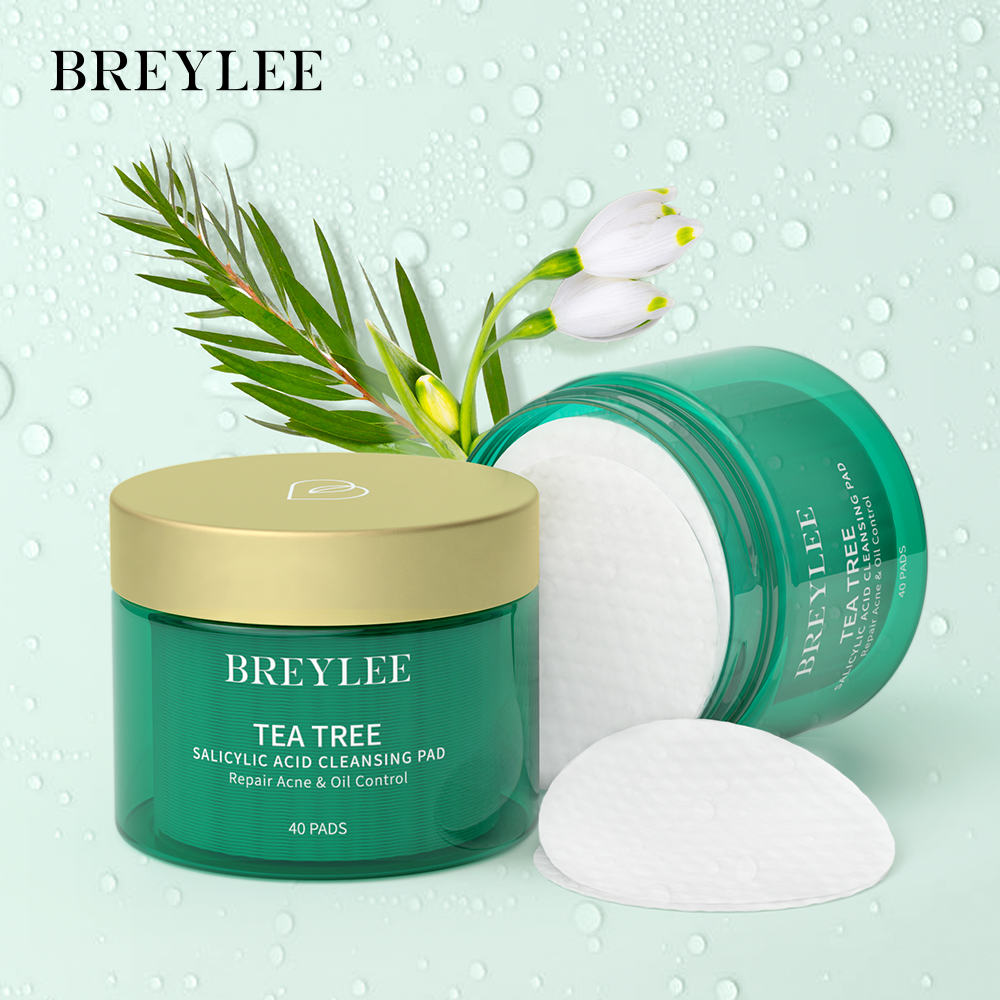 BREYLEE Salicylic Acid Cleansing Pad 40pcs Dissolve Grease Blackhead Remover Acne Treatment BREYLEE Axit salicylic Miếng rửa mặt 40 chiếc Đánh tan dầu nhờn Loại bỏ mụn đầu đen Điều trị mụn trứng cá