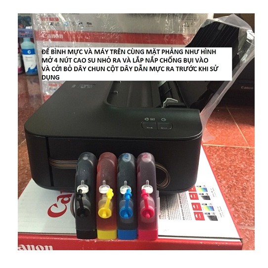Máy in phun màu canon 2770 có lắp sẵn bộ tiếp mực ngoài