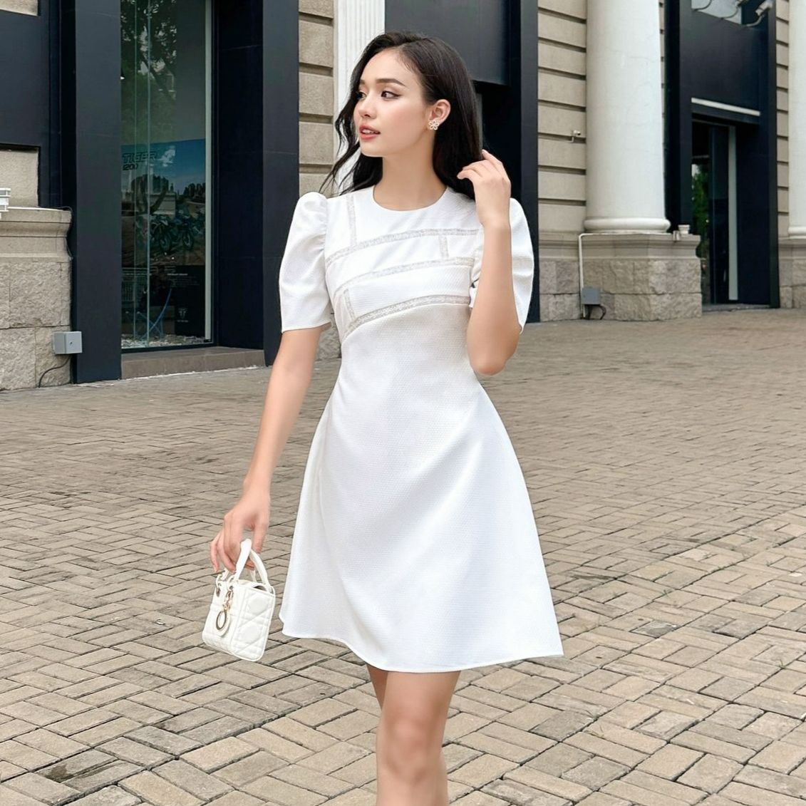 Olv - đầm eliza puff dress