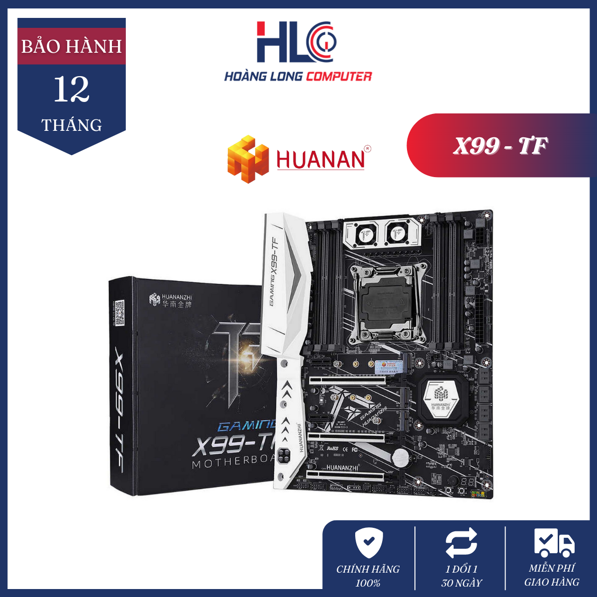 Mainboard huananzhi x99 tf-q - bo mạch chủ pc chính hãng huananzhi mới 100% - bảo hành 12 tháng 1 đổi 1 - hlc gaming