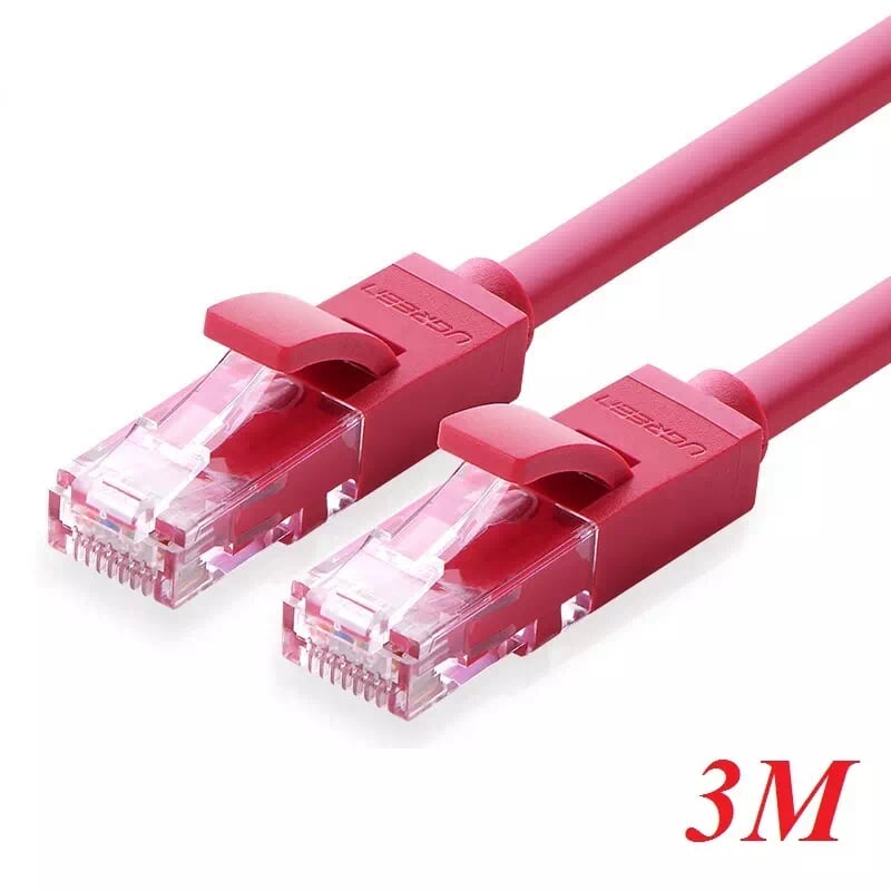 Ugreen 11212 3m màu đỏ cáp mạng lan cat 6 utp nw101