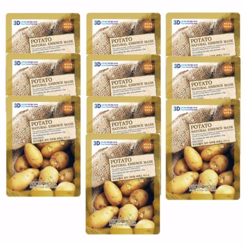 Bộ 10 Mặt Nạ Dưỡng Sáng Da 3D Foodaholic Potato Natural Essence Mask 23ml x10