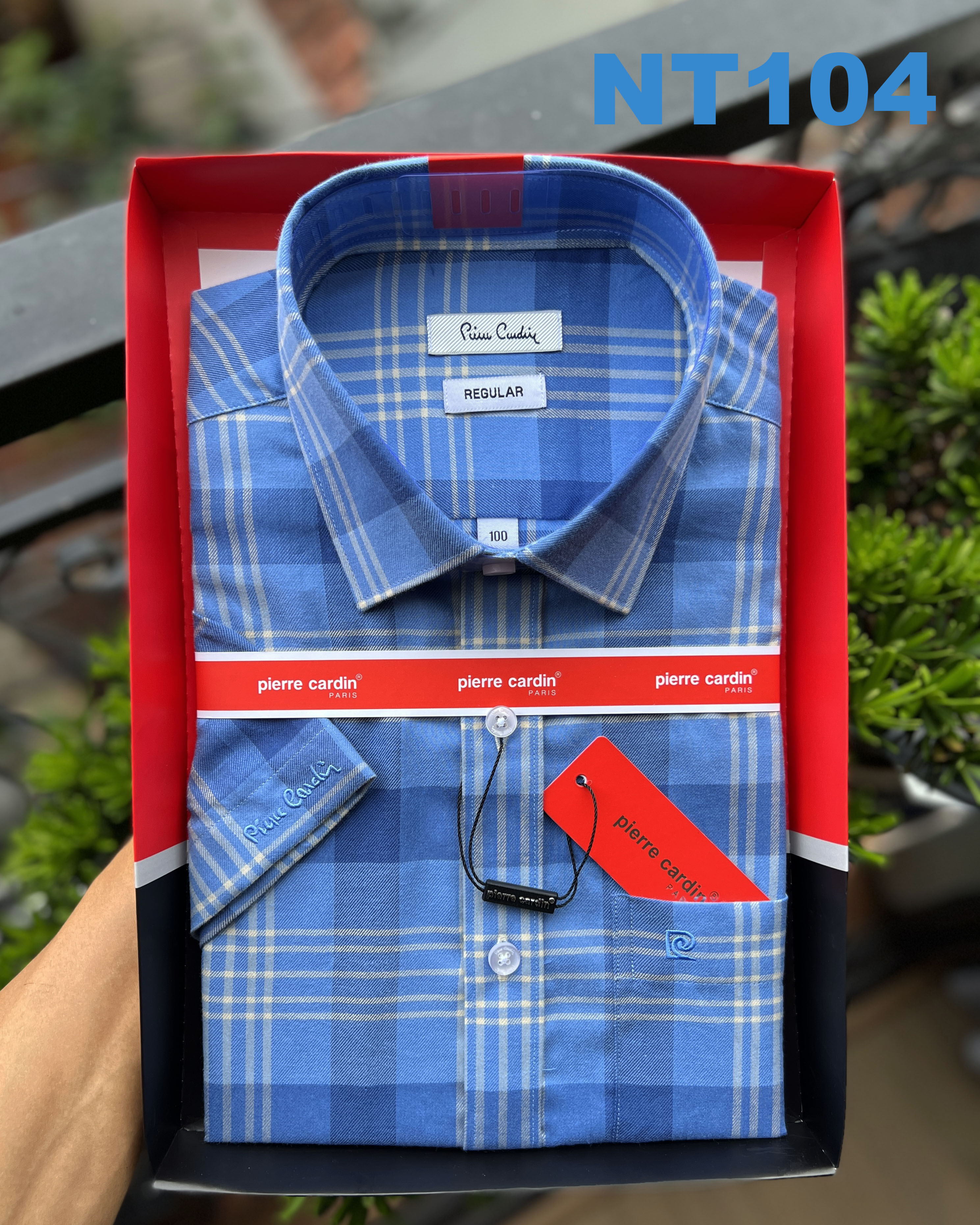  Áo Sơ Mi Nam Sơ Mi Kẻ To Xanh Ngắn Tay,Sơ Mi Nam Pierre Cardin Chính Hãng Hàng Xuất Dư Hàn Quốc 2026 