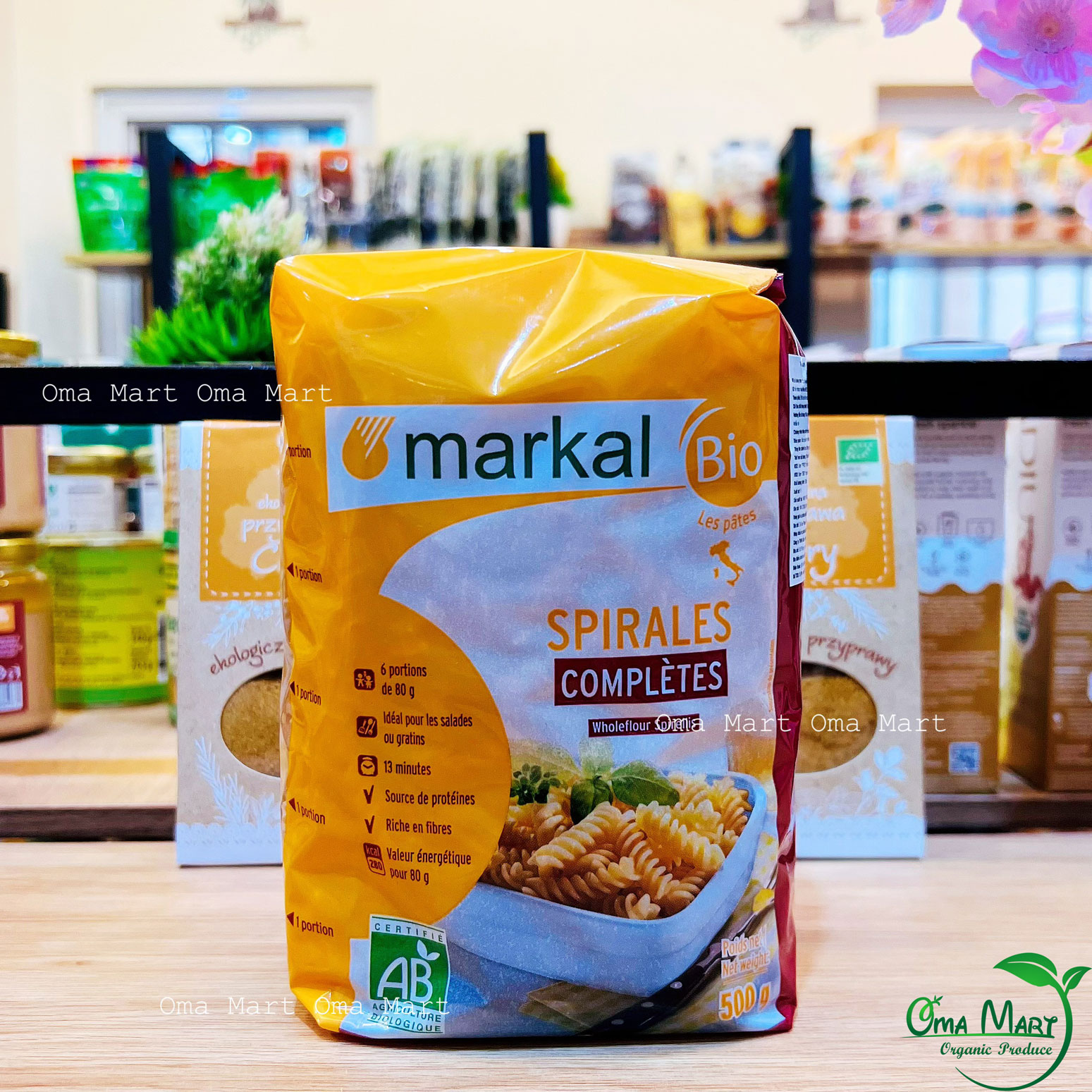 Nui xoắn lứt hữu cơ Markal 500g