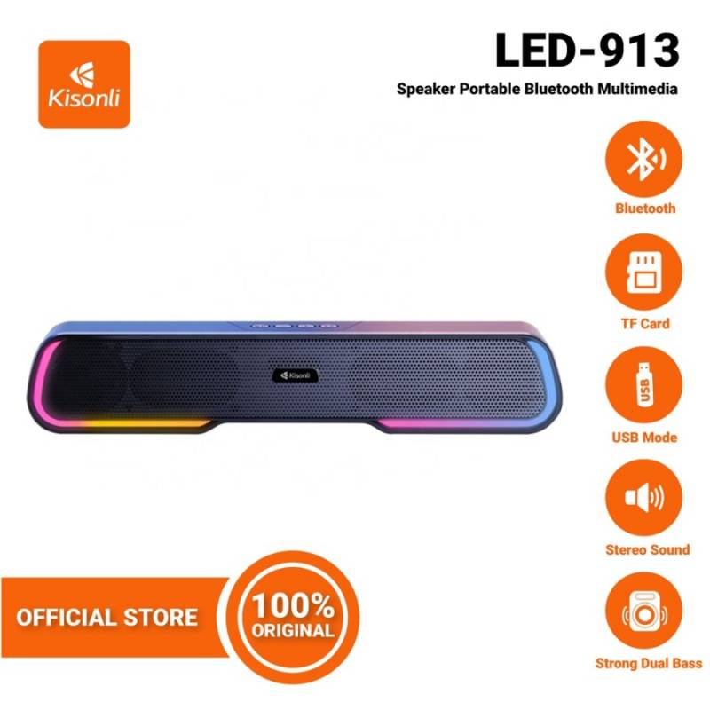 Loa thanh gaming máy tính soundbar bluetooth để bàn kisonli 913 led rgb loa vi tính bass lớn âm thanh hay