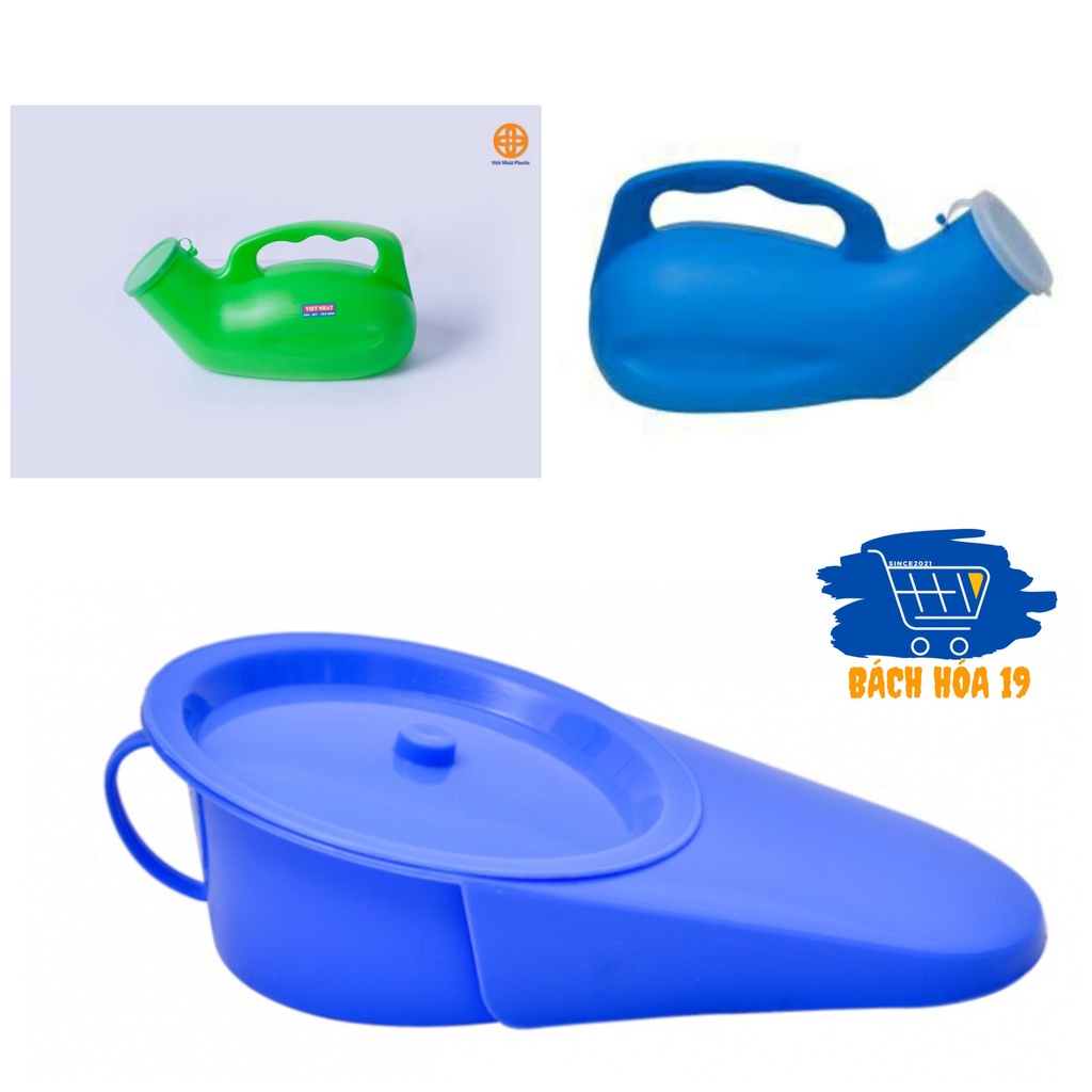 Bô dẹt nữ ,bô tiểu nam ,bô vịt ,bô người già ,người ốm bệnh nằm vệ sinh tại giường , có nắp đậy và tay cầm giữ vệ sinh