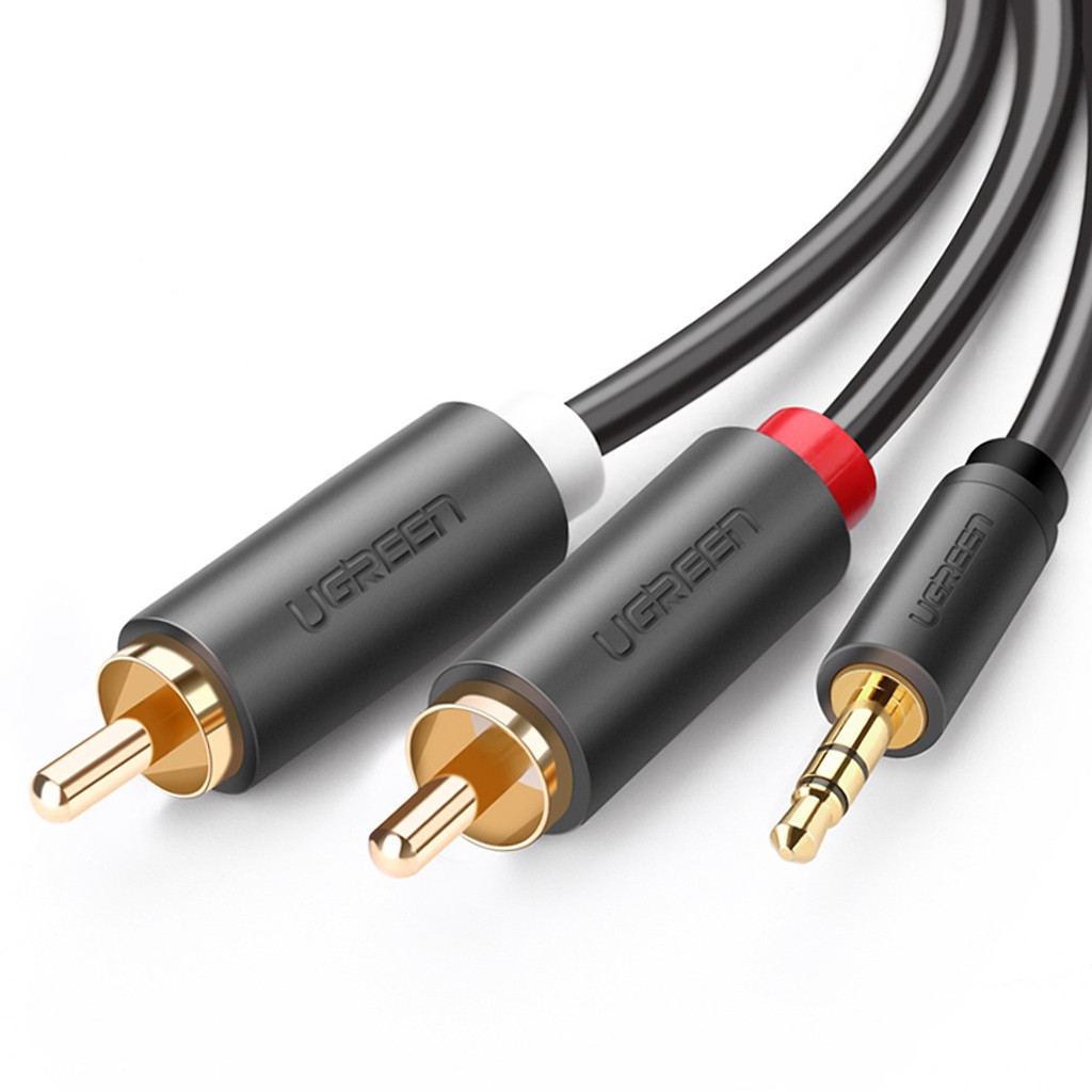 Cáp chuyển 3.5mm 1,5m sang 2 đầu hoa sen rca ugreen 10511.