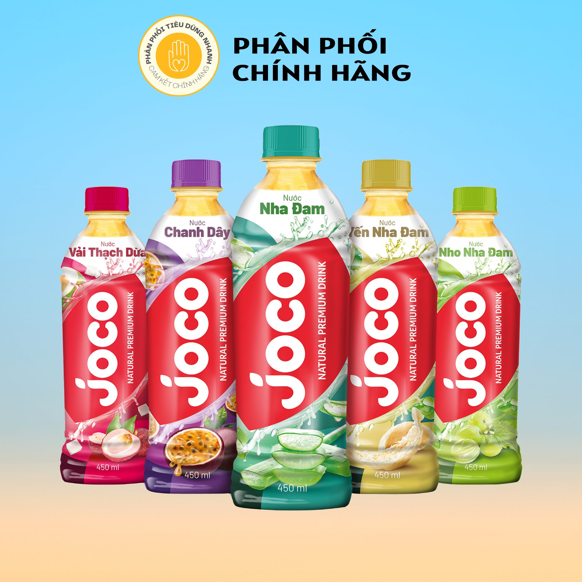 Lốc 6 chai nước giải khát trái cây joco 450ml