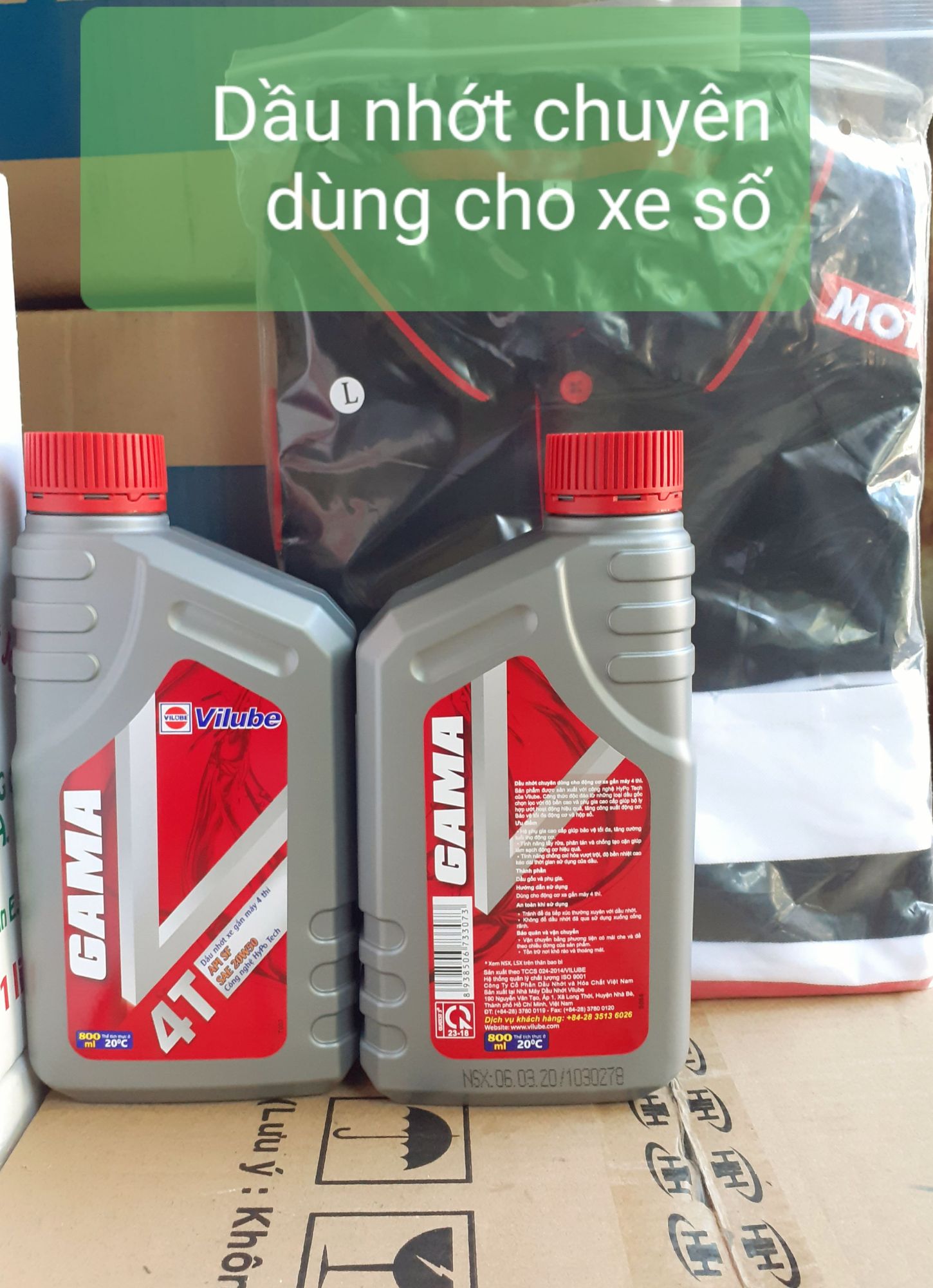 Combo gồm 10 chai dầu nhớt gamav api sf sae 20w50 dung tích 0.8 lít gồm 10 chai