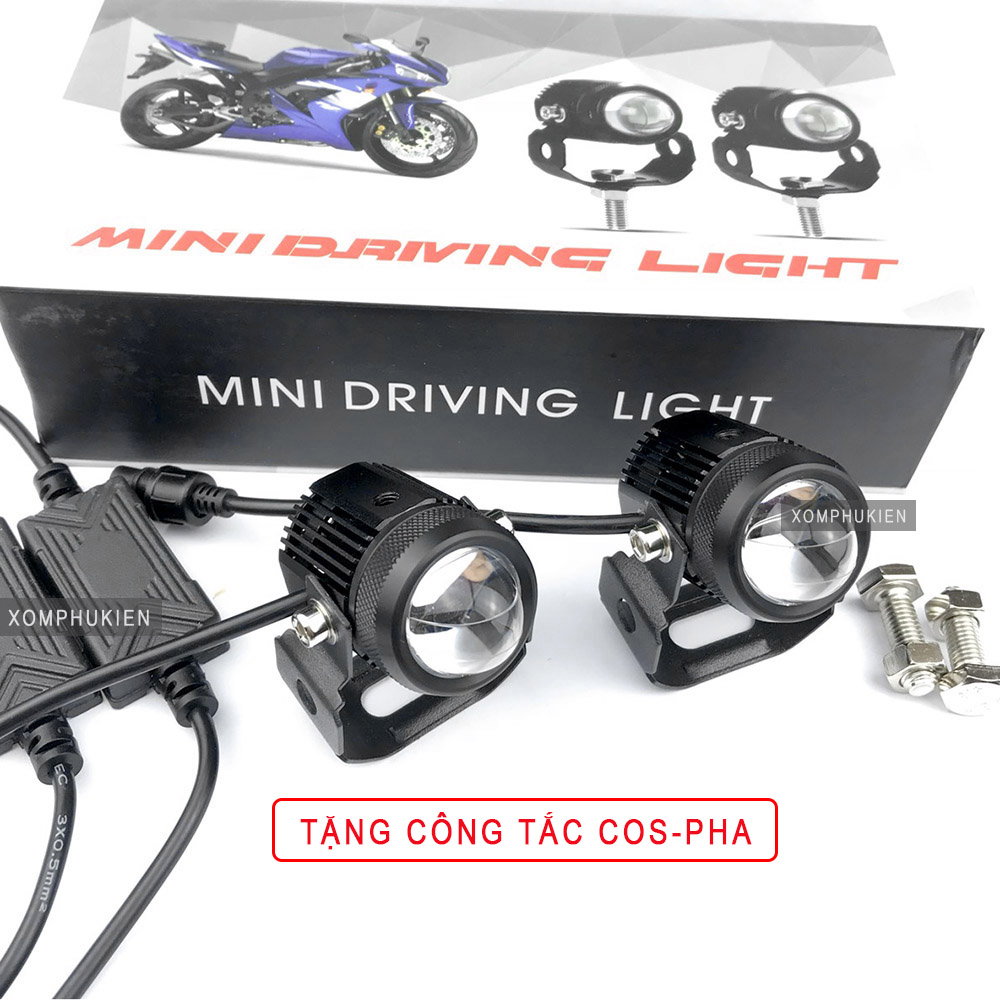 Bộ 2 Đèn Trợ Sáng Bi Cầu Mini 2 Chế Độ [ Tặng Công Tắc Cos Pha ]