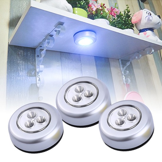 Đèn led dán tường 3 bóng nhỏ gọn dùng pin aaa
