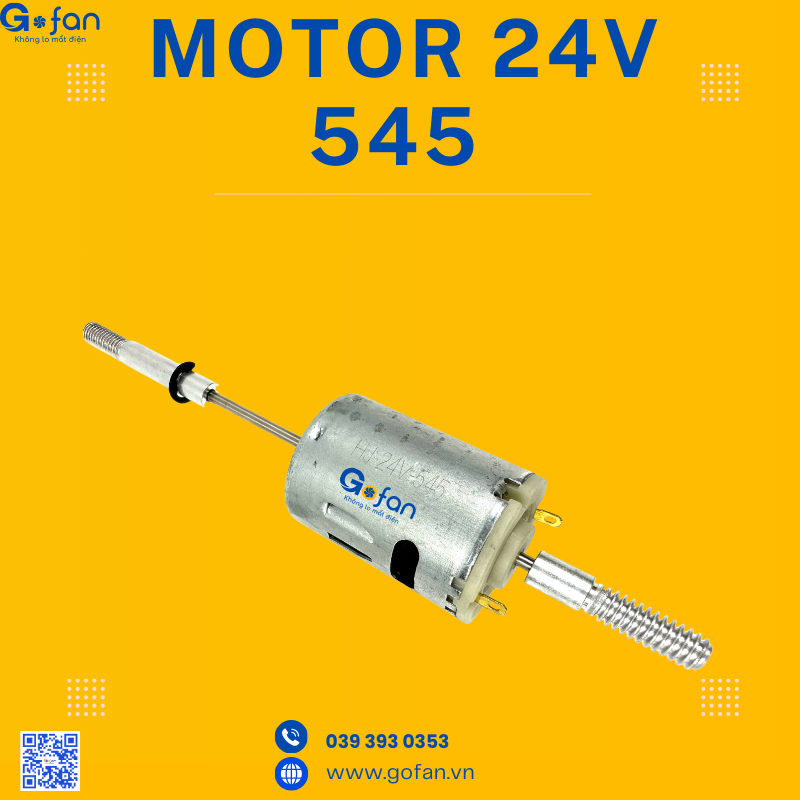 Motor 24v-545 18W Gofan chế quạt,ắc quy kẹp bình, mô tơ 24v kẹp bình ac qui-hàng có sẵn