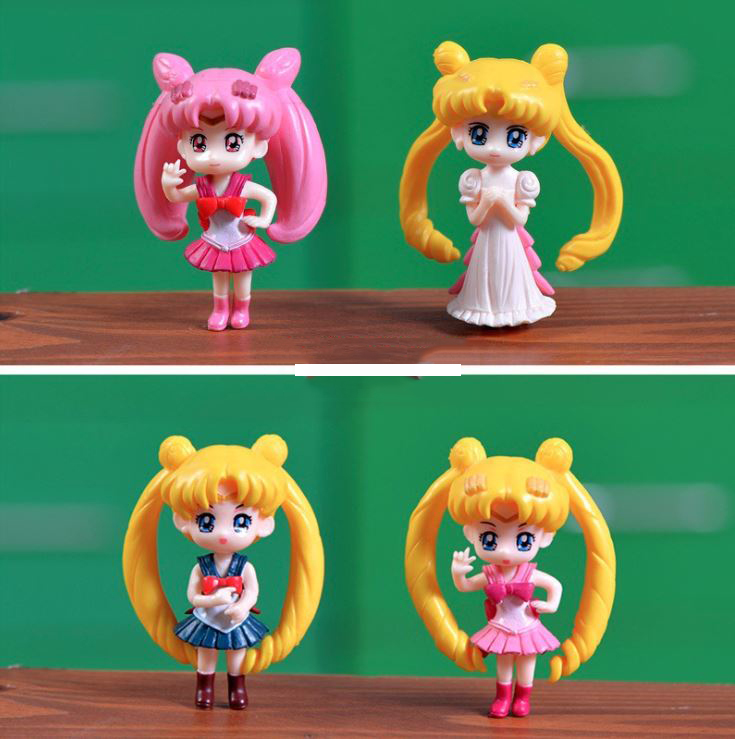 Sét 6 Mô Hình Thủy Thủ Mặt Trăng Sailor Moon  Mẫu 5   Mô hình trang trí