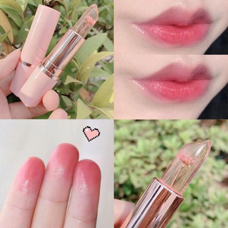 [ Son dưỡng hot năm nay ] Son Dưỡng Môi Thạch Trong Suốt Ướp Hoa Thật, Giúp Đôi Môi Căng Mọng, Giảm Thâm , Màu Son Nhẹ Nhàng Phù Hợp Với Học Sinh Và Những Bạn Thích Trang Điểm Nhẹ Nhàng - Chuẩn hàng nội địa trung