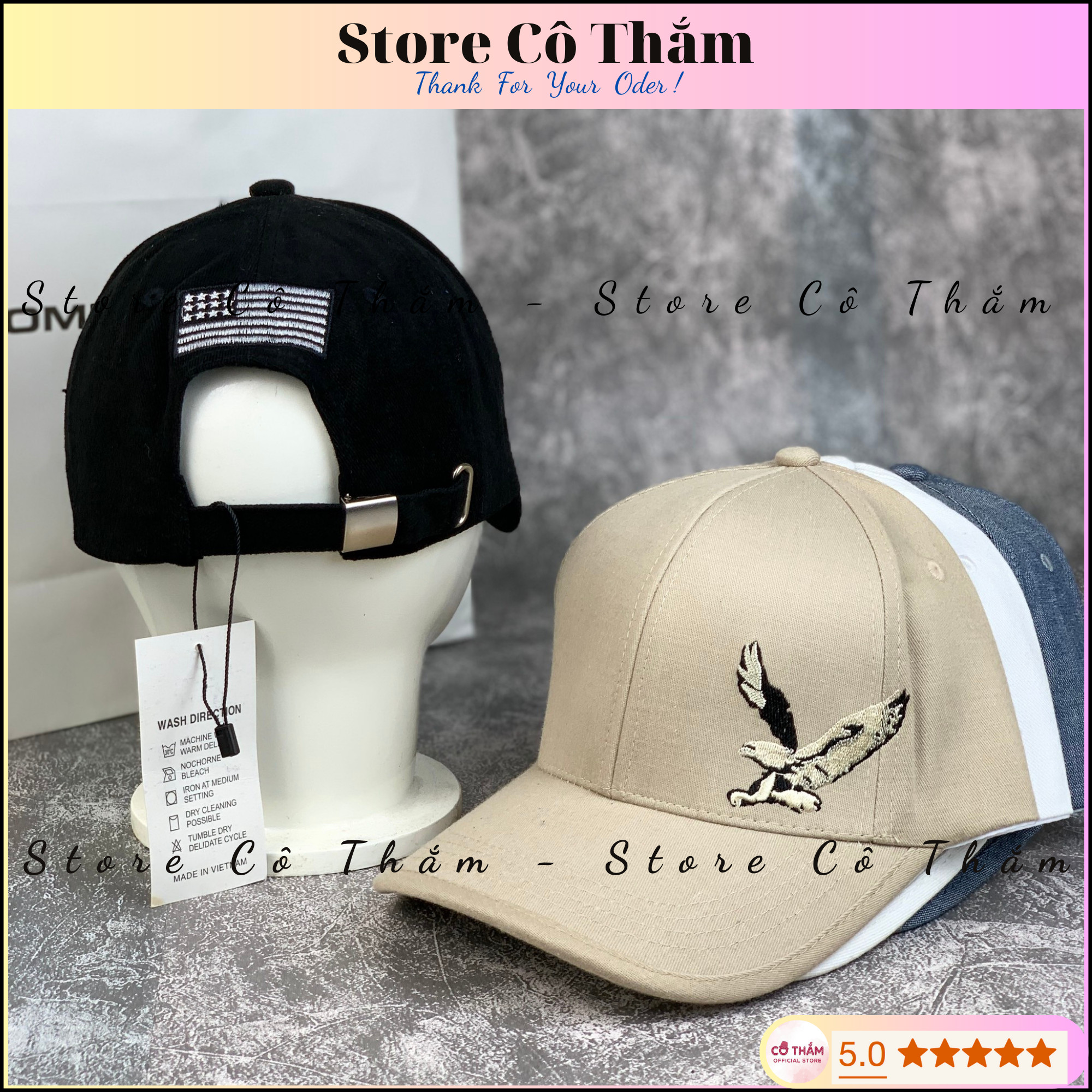 Mũ Lưỡi Trai, NÓN KẾT THÊU LOGO ĐẠI BÀNG 1 BÊN, MŨ LƯỠI TRAI CAO CẤP CHẤT VẢI DÀY CAO CẤP - STORE CÔ THẮM