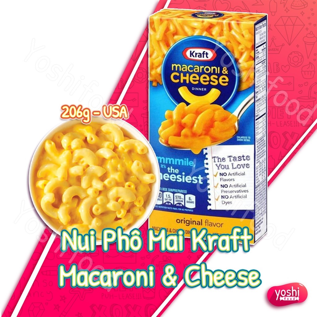 Nui Phô Mai KRAFT (Mac   Cheese) 206gr - USA HOT SALE