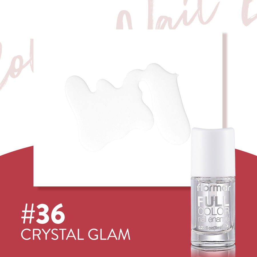 Sơn bóng không màu Sơn móng tay Flormar Full Color Nail Enamel Màu #36 Crystal Glam 8ml