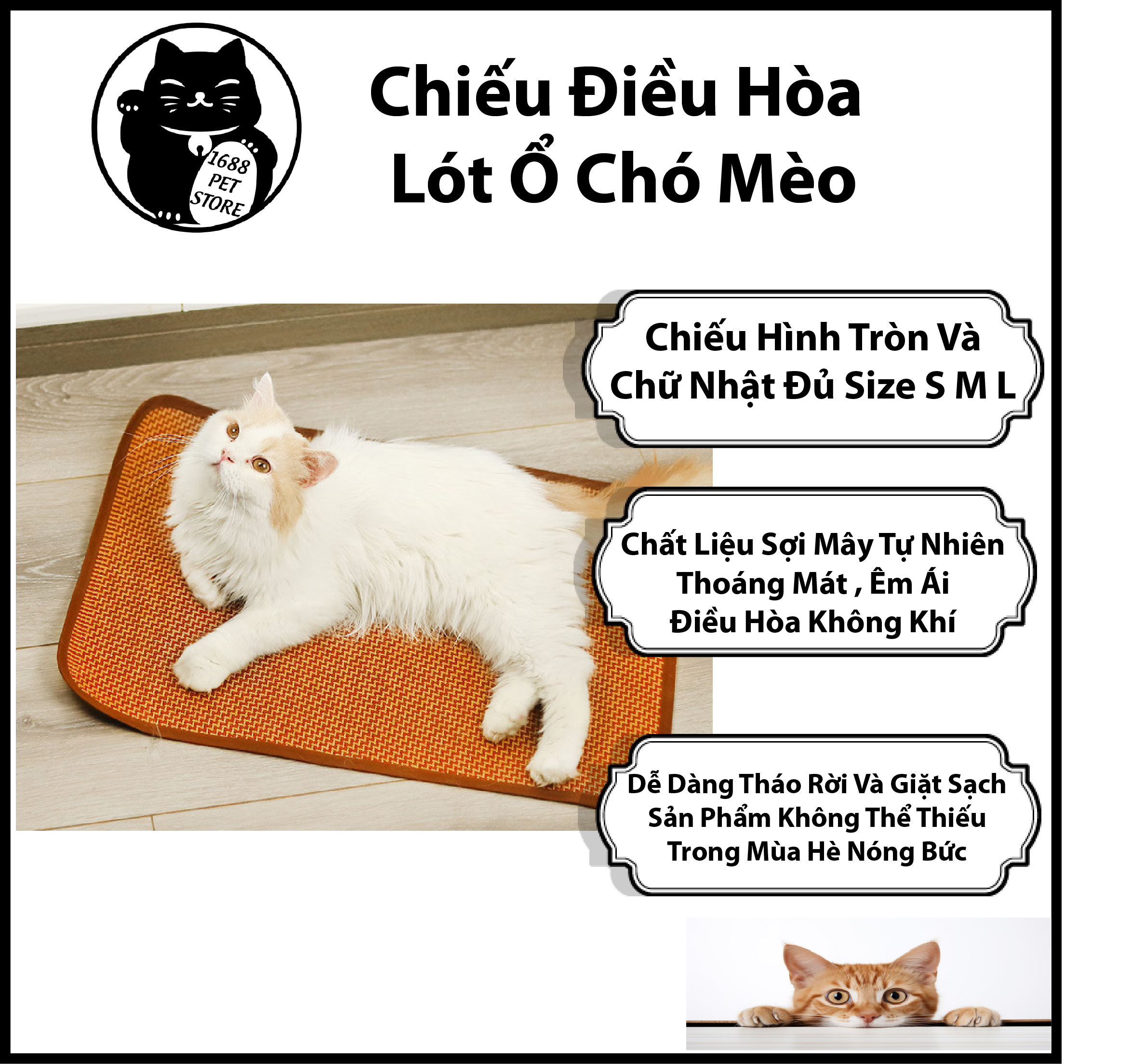 Chiếu điều hòa cho chó mèo lót ổ - chiếu mát cao cấp mùa hè cho thú cưng - 1688petstore
