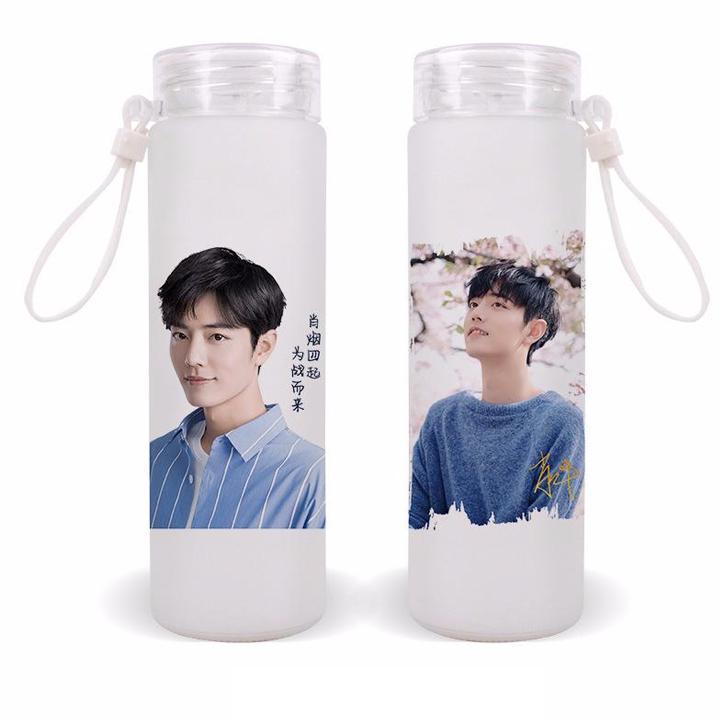 Bình nước thủy tinh Tiêu Chiến Vương Nhất Bác Trần Tình Lệnh Ma Đạo Tổ Sư tiện lợi cầm tay đi học đi chơi