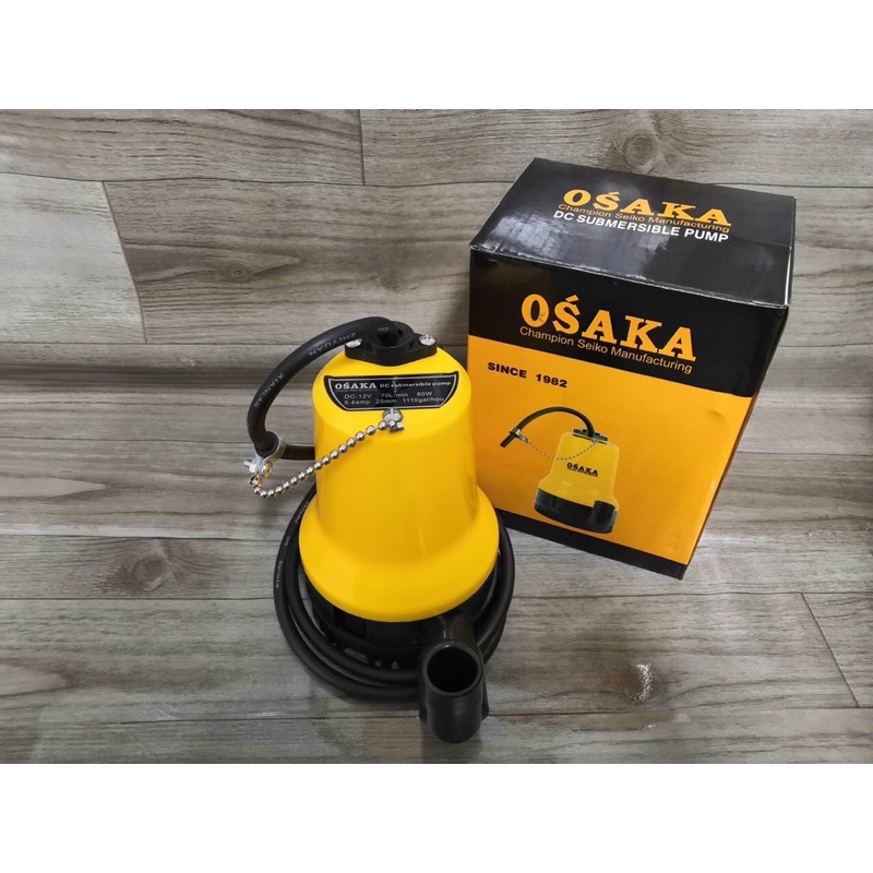 Bơm nước thả chìm 12V lưu lượng 70L/P Osaka chính hãng công suất 80W