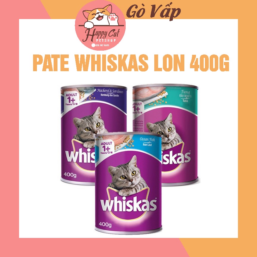 Pate Lon Whiskas 400g - Pate dinh dưỡng cao cấp cho mèo