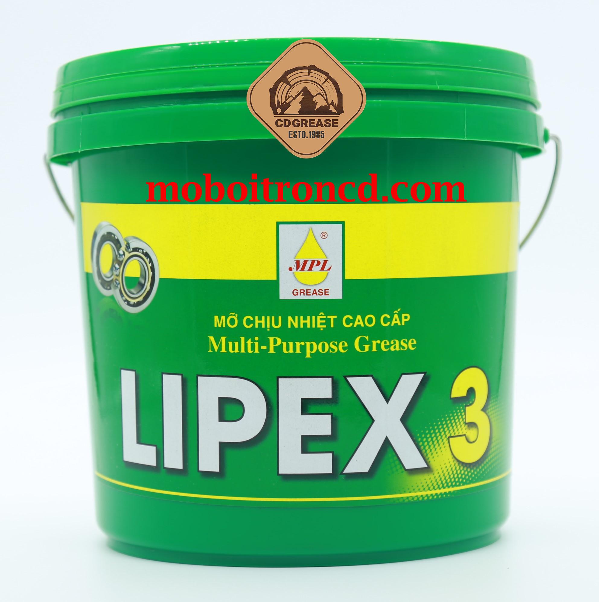Mỡ bôi trơn chịu nhiệt Lipex xô 4kg