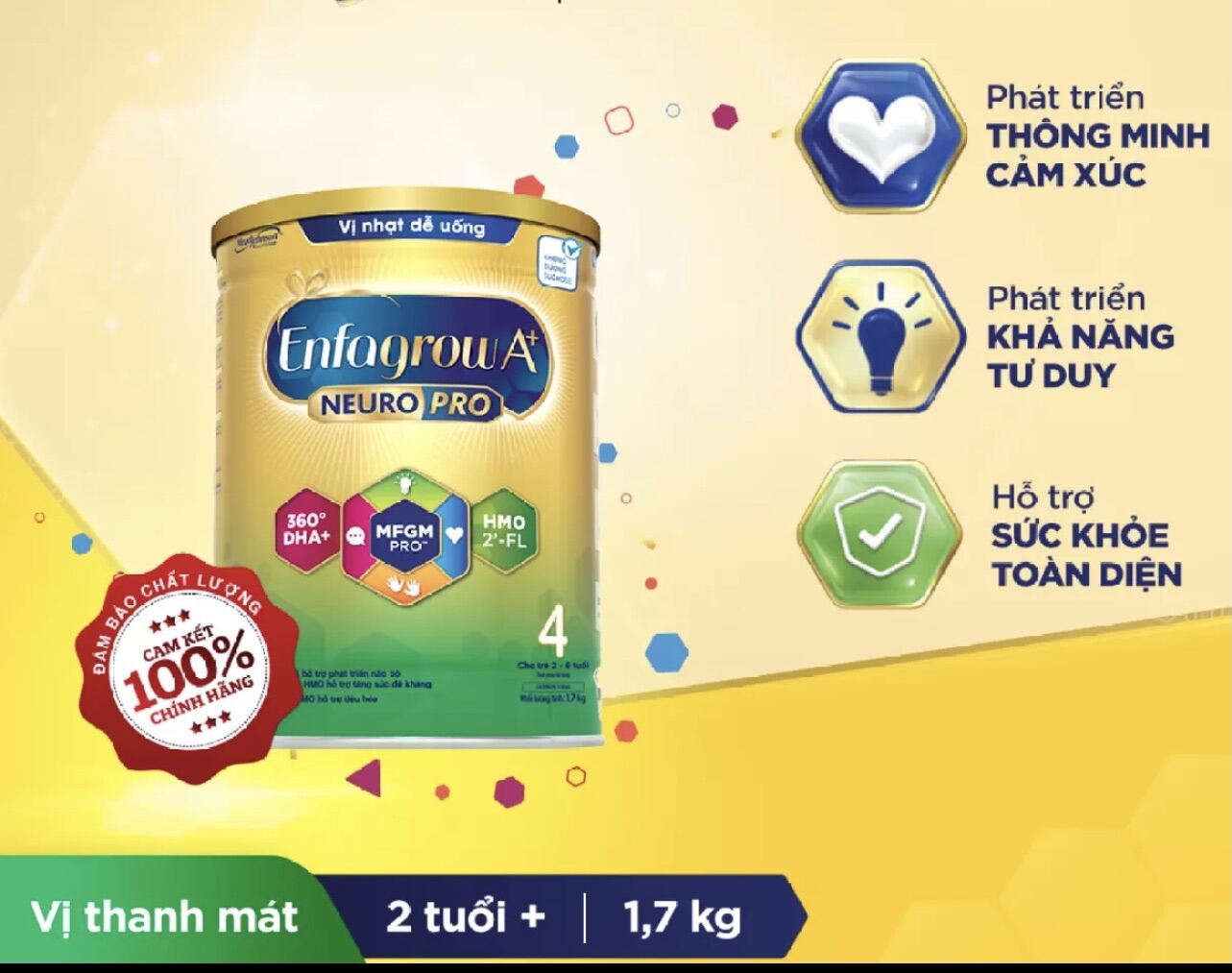 [Hoàn tiền 12%] Sữa Bột Enfa A+ Neuro 4 1.7kg ( Mẫu mới )