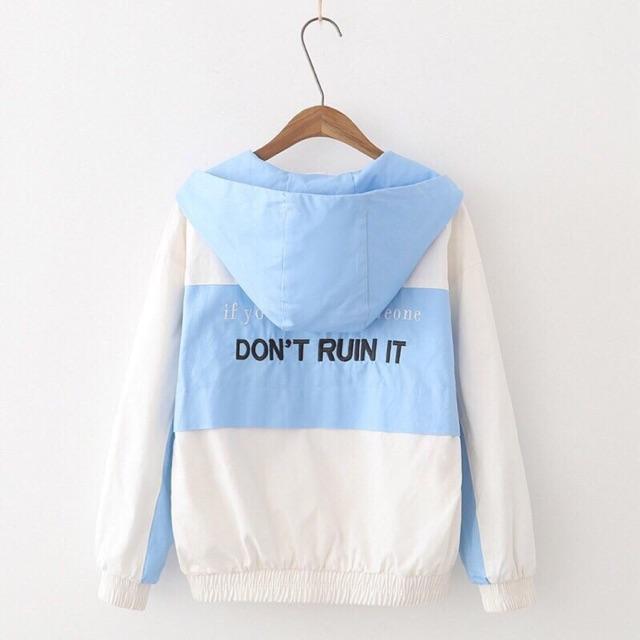 Áo khoác nữ dont ruin it - áo khoác chống nắng nữ - áo khoác nữ - áo khoác dù - áo khoát nữ - áo khoác dù nữ hàn quốc - áo khoác gió nữ - áo khoác dù nữ - áo khoát dù nữ - áo khoác đẹp - cá tính