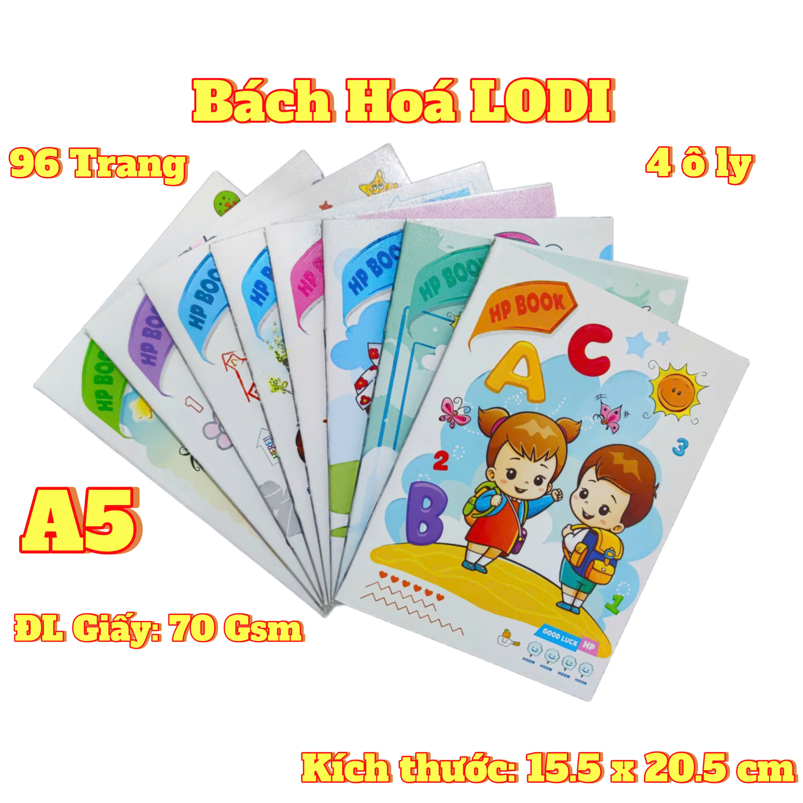 Tập/Vở Học Sinh 96 Trang - 70gsm - A5 - 4 Ô ly Caro