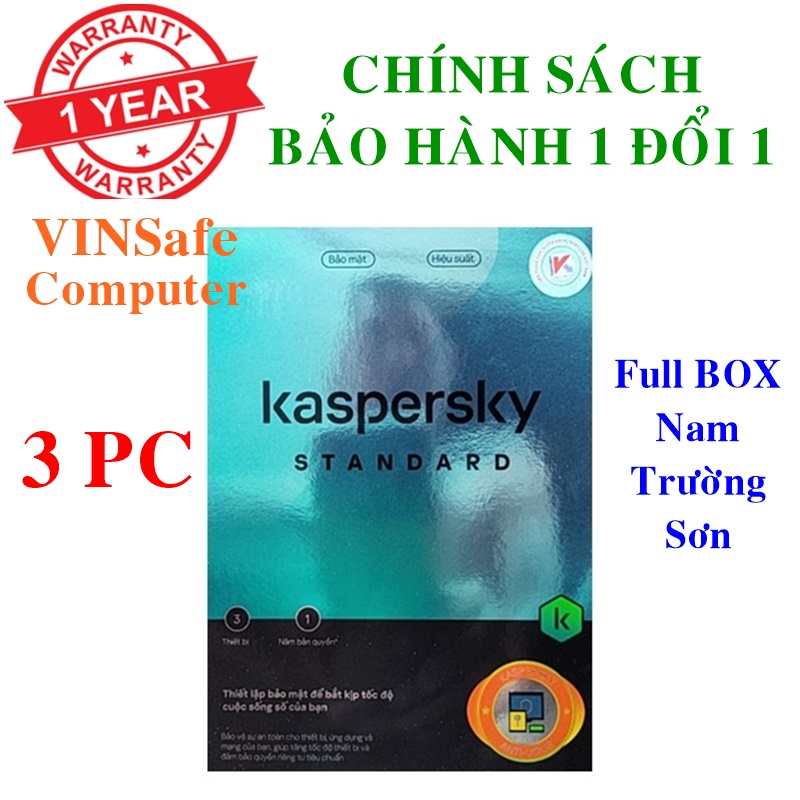 Phần mềm diệt virus kaspersky standard 3 thiết bị/năm - box nam trường sơn