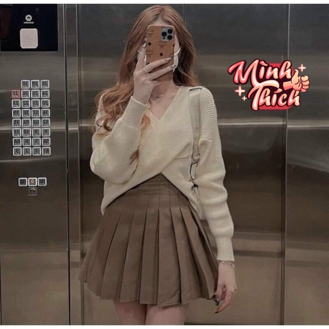 Áo nữ, áo len trễ vai 2 màu đen trắng siêu xinh ben trend shop
