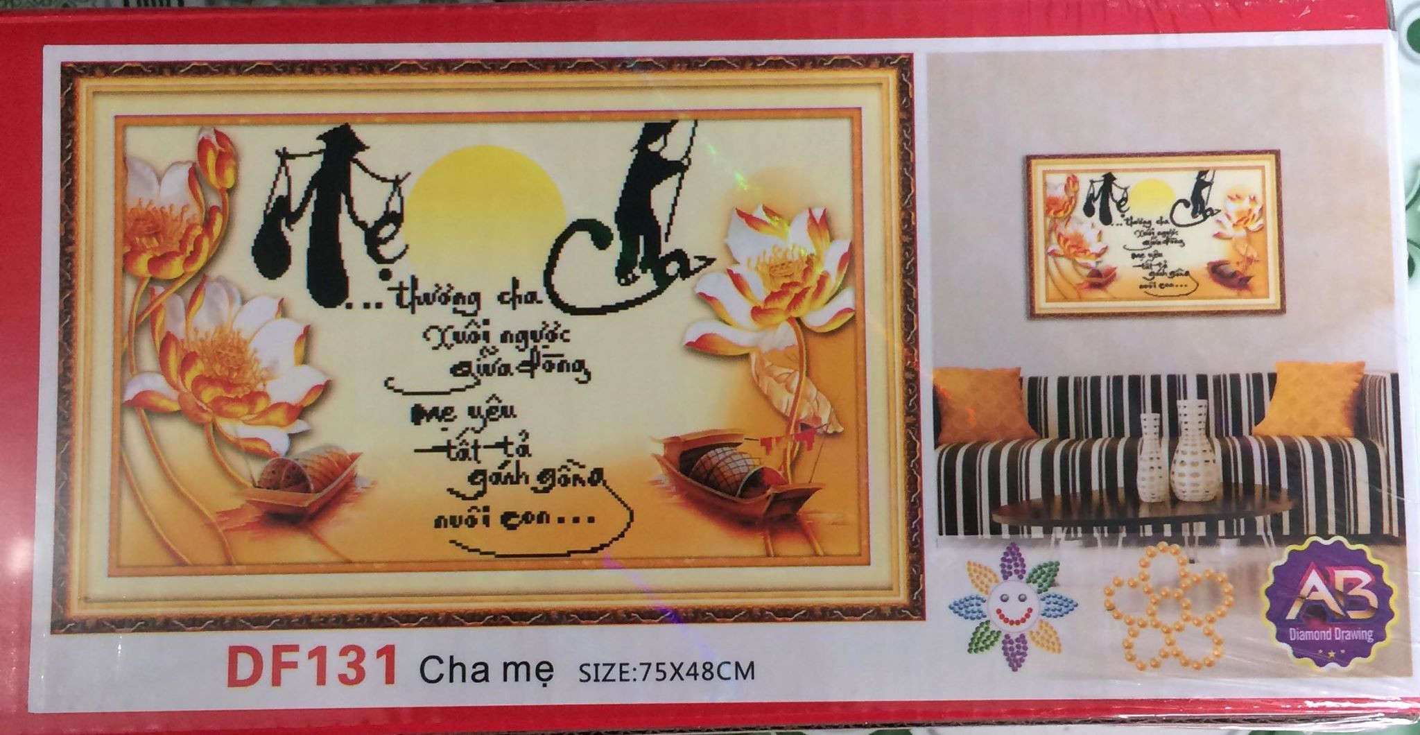 Tranh đính đá cha mẹ df131