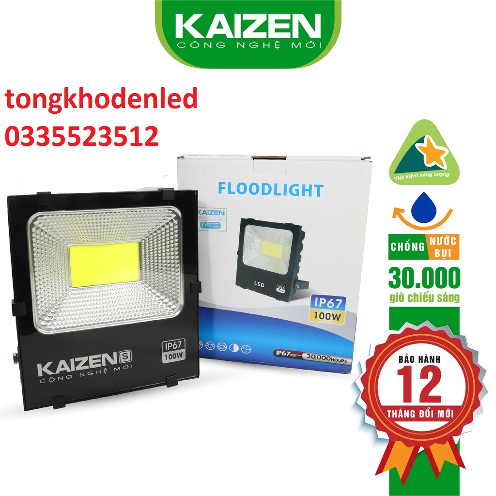 Đèn pha led kaizen cob ip66/ip65 30w/50w/100w/150w 6500k, pha led 50w, đèn nhà xưởng,đèn chiếu biển quảng cáo,pha quảng cáo,led ngoài trời