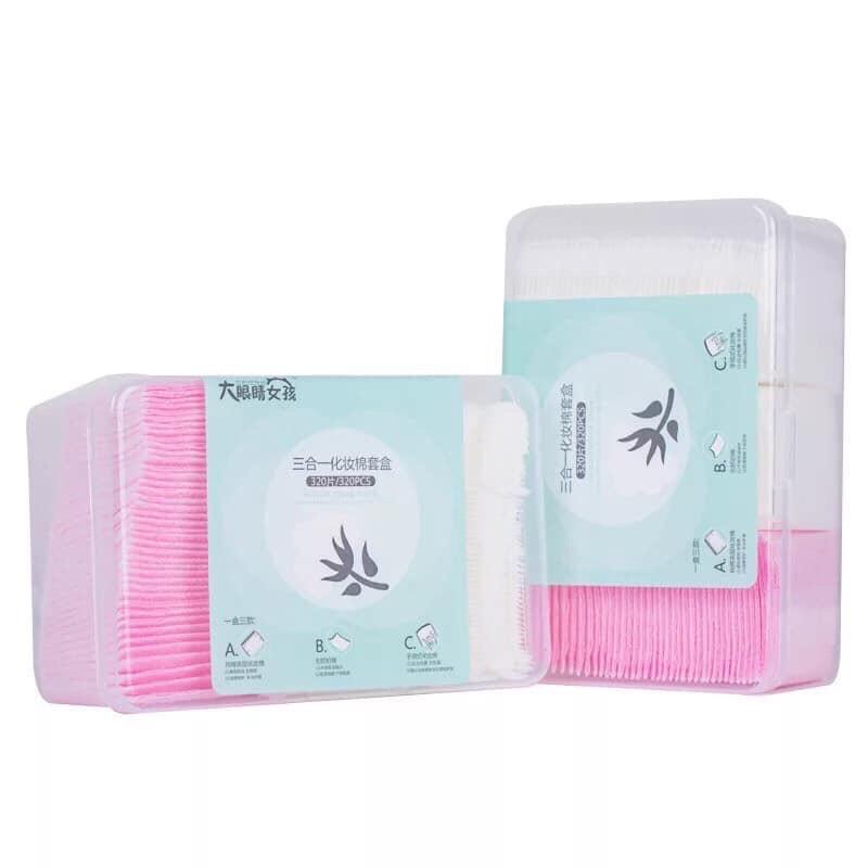 Hộp bông tẩy trang điểm 320 miếng