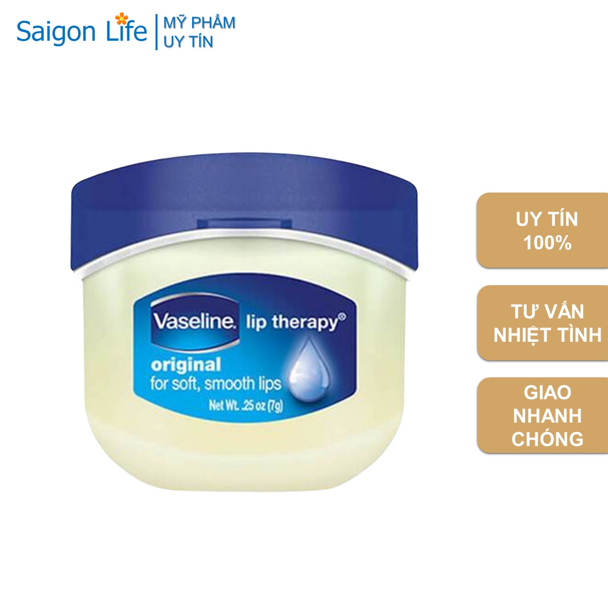 Sáp Dưỡng Môi Mềm Mịn Vaseline Lip Therapy Original 7g