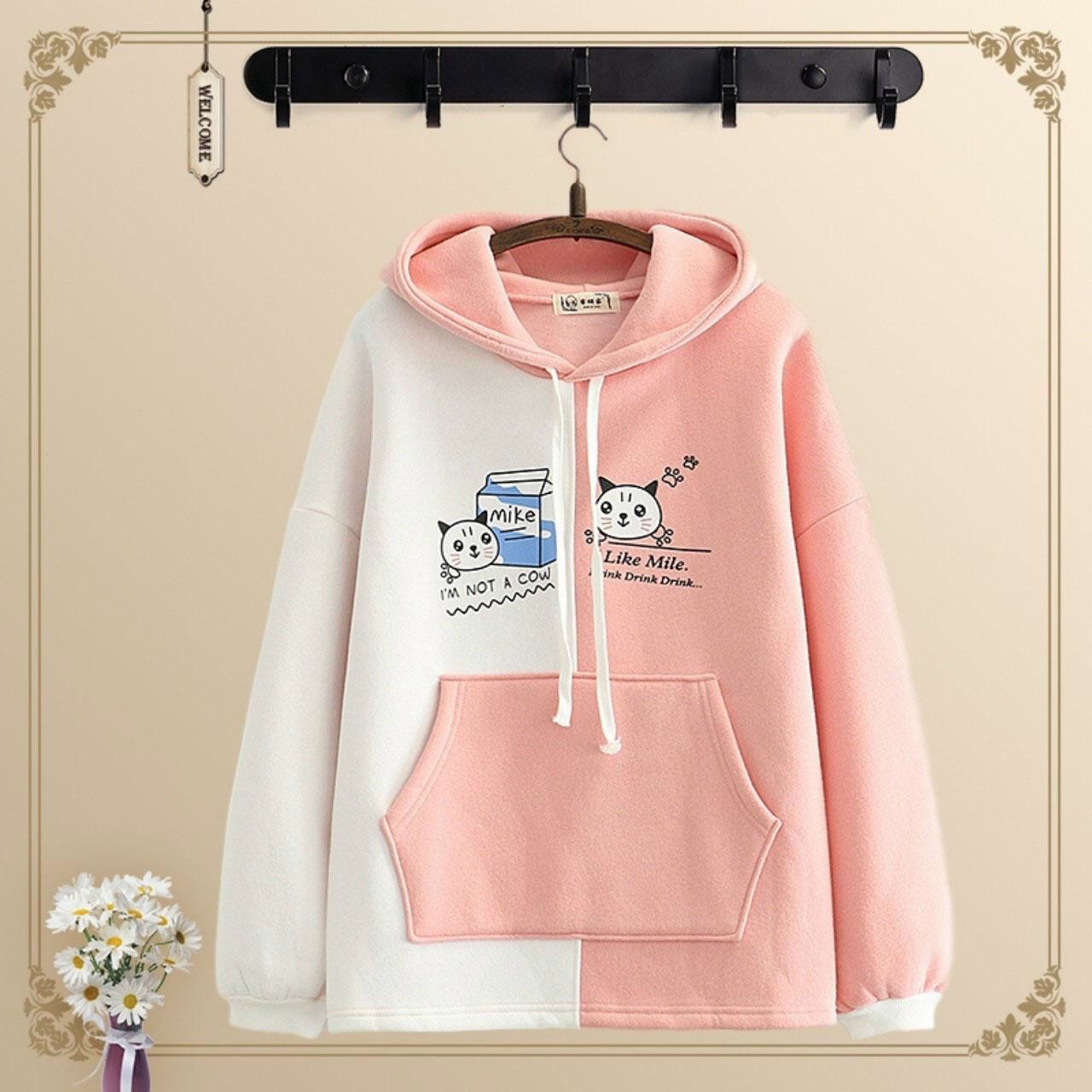 [HCM]Áo Hoodie Hình mèo mike like chất vải cực mịn siêu Cute  full size nam nữ đều mặc đươc sản phẩm hot của Fashion Simple 3