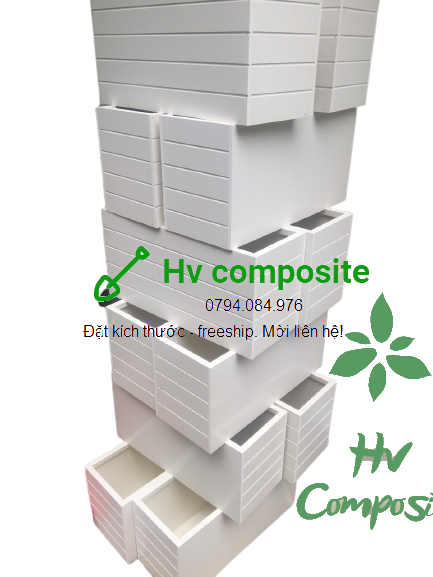 chậu kẻ chỉ composite chống nước (50x20x25)