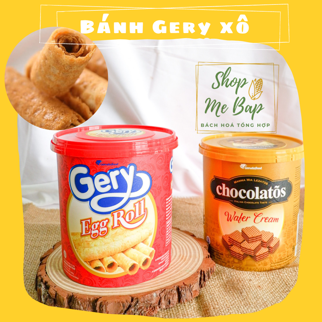 Bánh quy cuộn trứng gery egg roll 210g - bánh quy xốp 300g - shop mẹ bắp