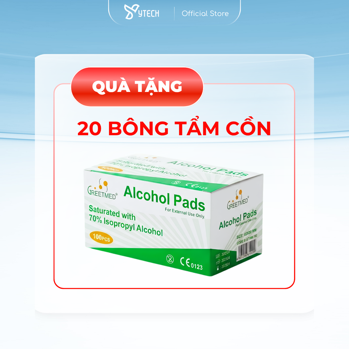 [Quà Tặng Không Bán] 20 Bông Tẩm Cồn Alcohol Pads