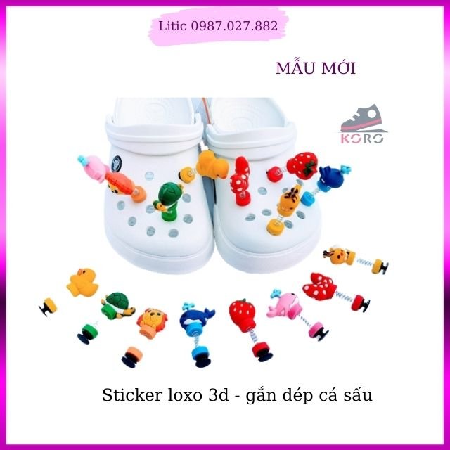 jibbitz cài dép crocs JB13 jibbitz charm icon sticker cute- Cài dép lò xo 3D