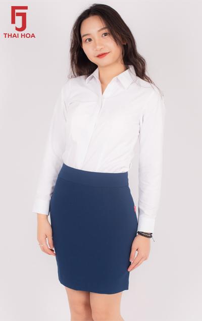 Áo sơ mi nữ dài tay họa tiết ô vuông thái hòa 0298-01