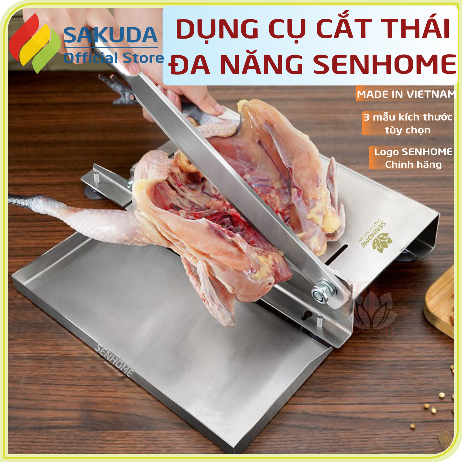 Dụng cụ chặt thịt xương, máy chặt thịt gà senhome, thái thịt đông lạnh đa năng, dao chặt xương không không lo bị bắn, thái rau củ quả chính hãng